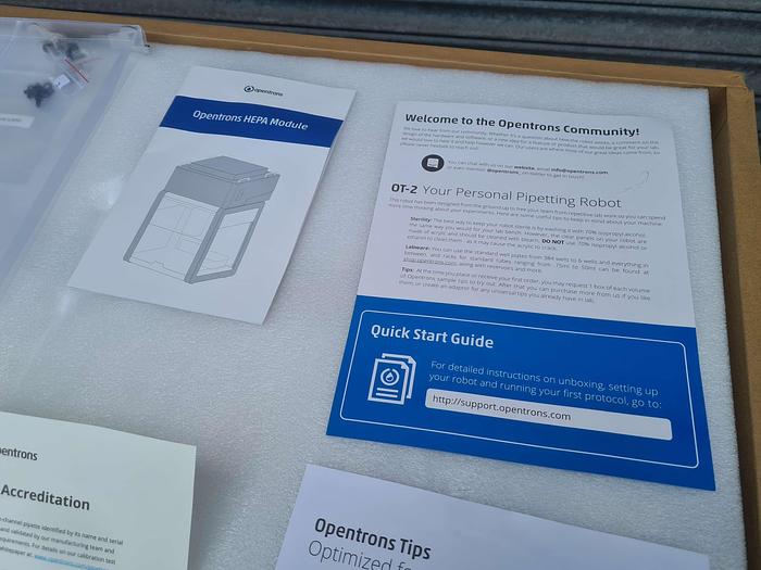 Used Unused Opentrons OT-2 with HEPA module Liquid Handling Robot in original packaging