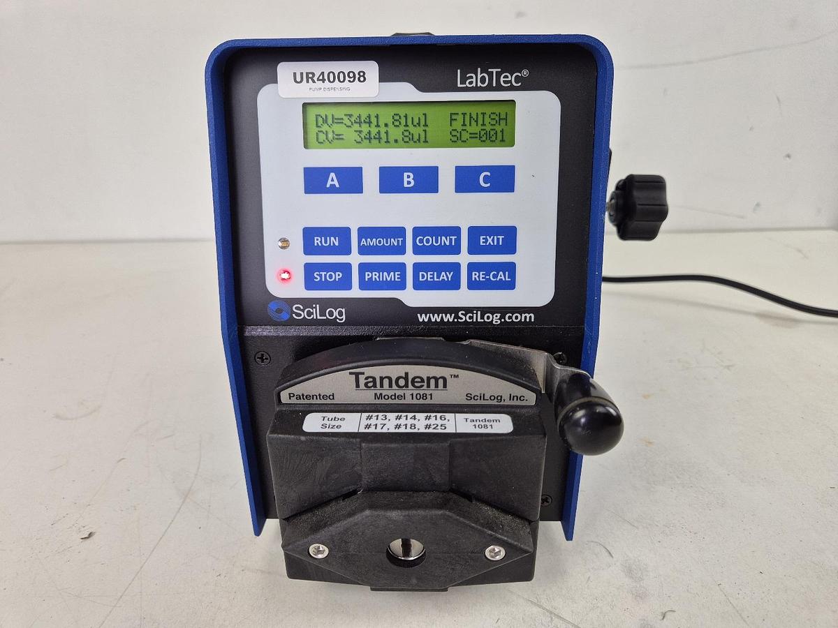 Used Labtec SciLog Tandem 1081 ChemTec Peristaltic Pump with Tandem Model 1081 Head