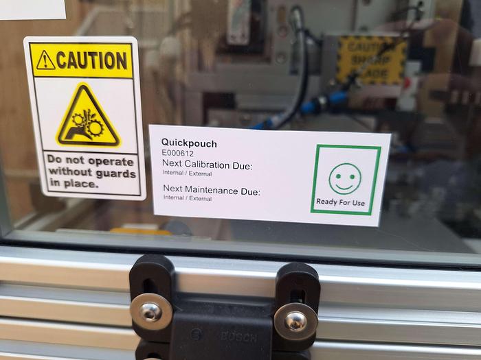 Used Quickpouch Automated Form-Fill Seal Packaging Machine with Videojet Dataflex Printer for Quickpouch Auto loader