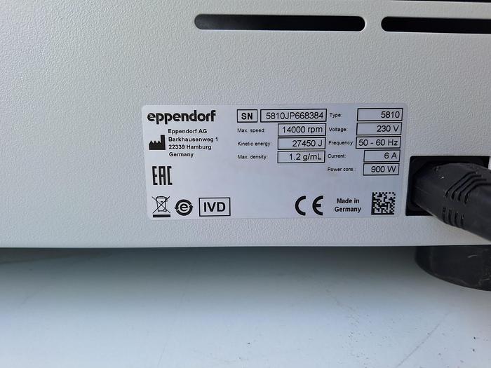 Used Eppendorf 5810 Centrifuge