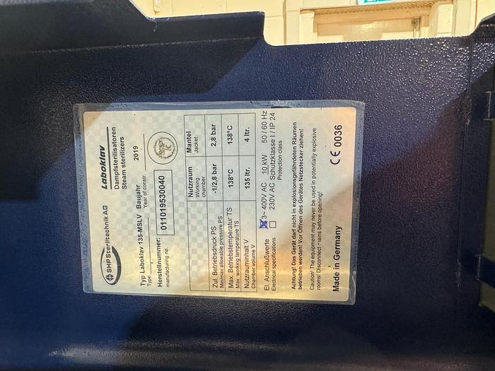 Used Laboklav 135MSLV Touch Autoclave Refurbished