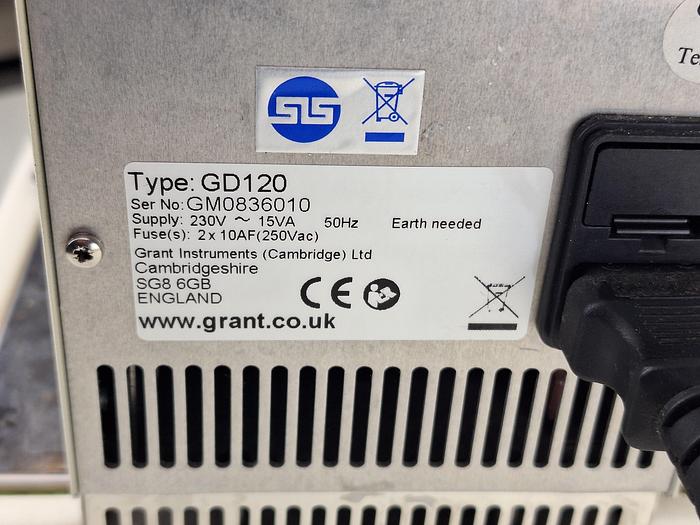 Used Grant GD120 Digital Stirred Water Bath and Circulator