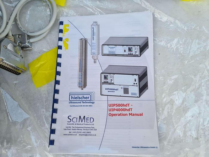 Used Hielscher flow through Sonicator UIP500hdT Transducer + Generator