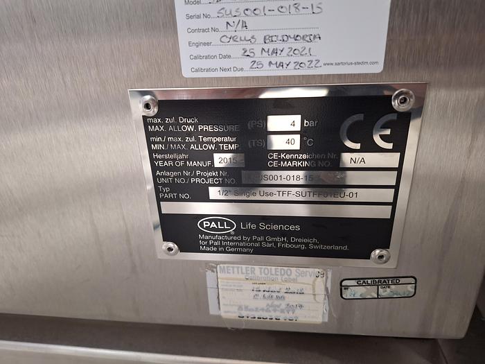 Used Pall Europe Allegro Tangetial Flow Filtration