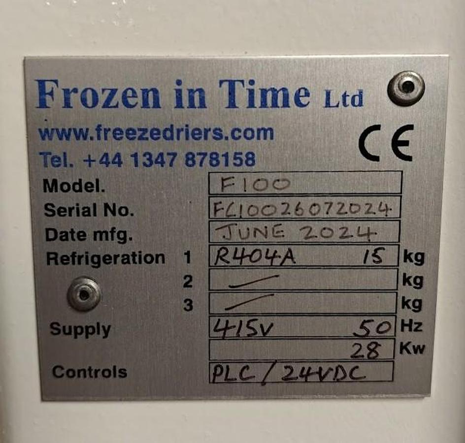 Used  Frozen in Time F100 Automated Freeze Dryer & Frigel Chiller Package