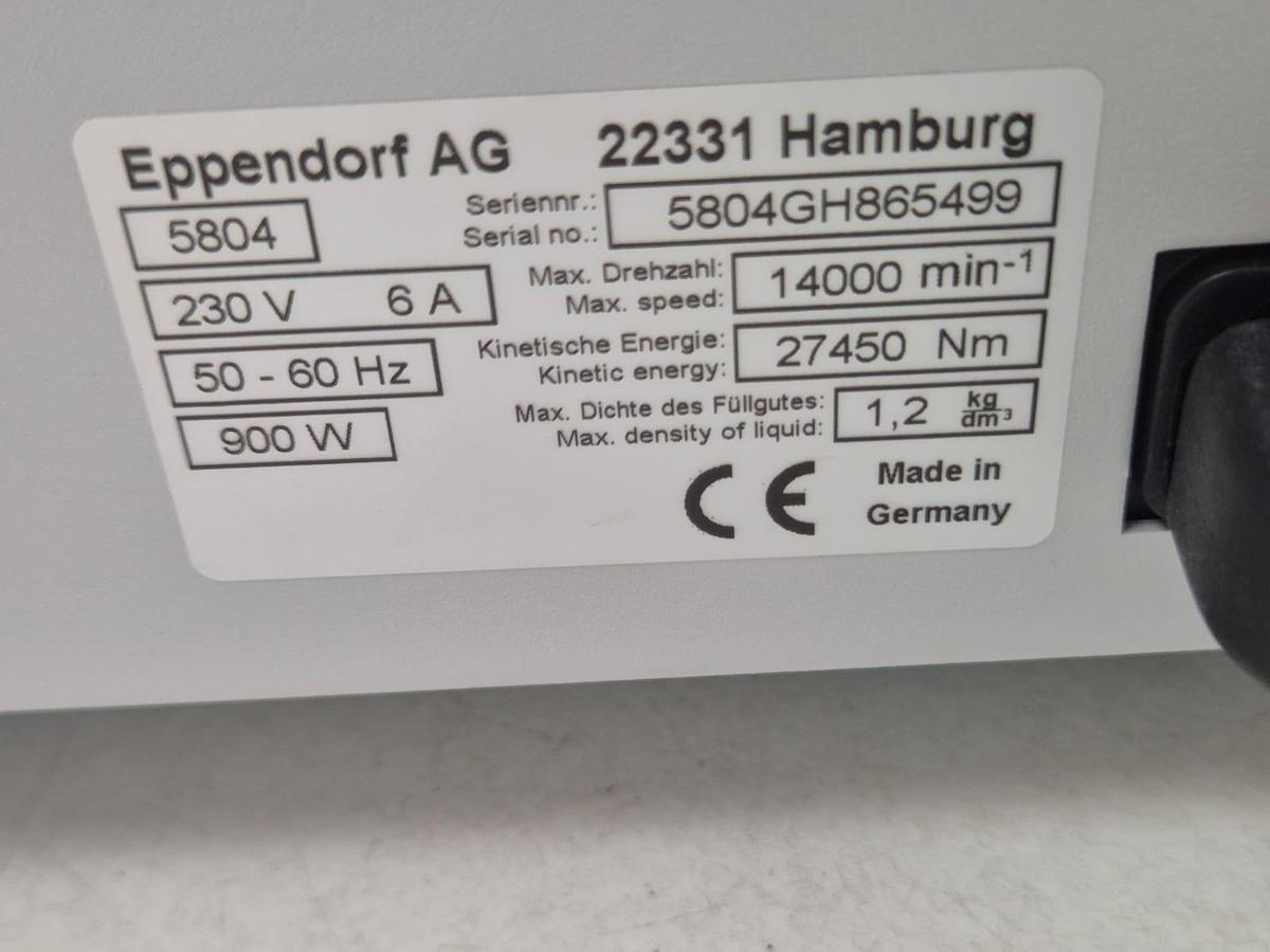 Used Eppendorf 5804 benchtop centrifuge