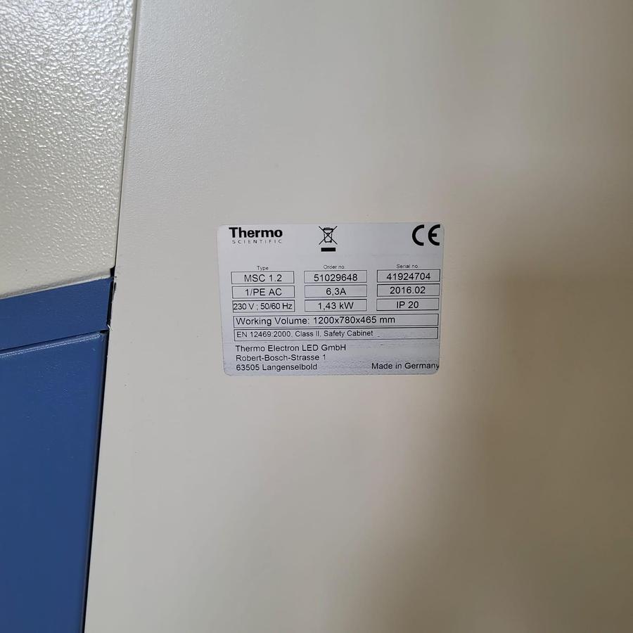 Used 2016 Thermo Scientific MSC 1.2 Safety Cabinet Class 2