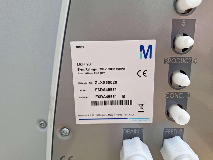 Used Millipore Elix 20 Water Purification System with Aquada UV Proxima