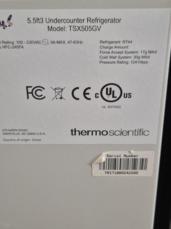 Used Thermo Scientific TSX Series Laboratory Freezer