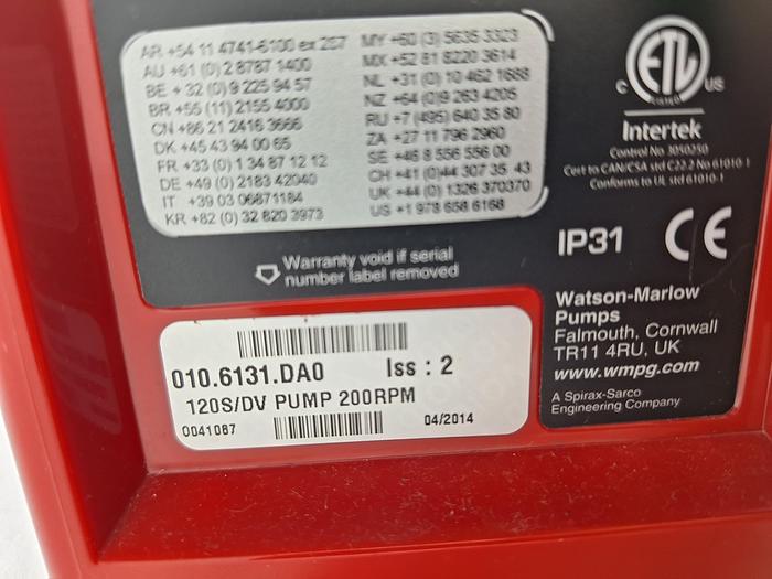 Used The Watson Marlow 120S/DV Peristaltic Pump
