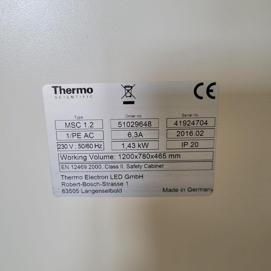 Used 2016 Thermo Scientific MSC 1.2 Safety Cabinet Class 2