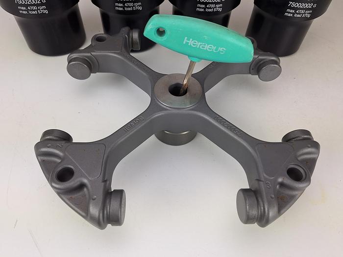 Used Sorvall Heraeus 75002000 Centrifuge Rotor with Buckets