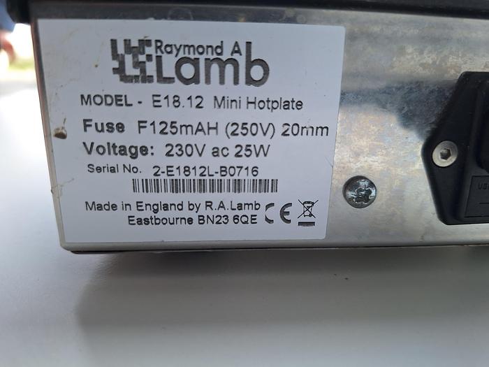 Used Raymond A Lamb E18.12 Mini Hotplate
