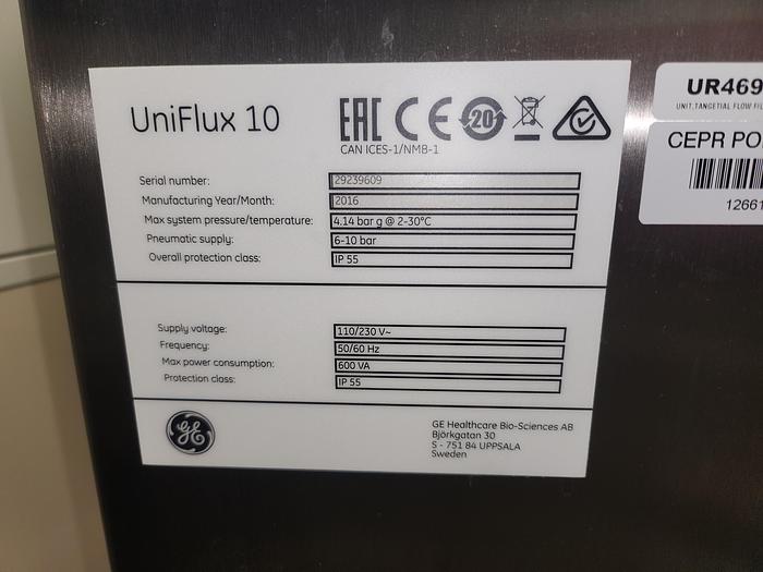 Used GE Healthcare Uniflux 10 Tangetial Flow Filtration