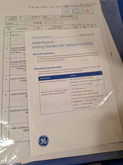 Used GE Healthcare Typhoon FLA 9500 Laser Scanner