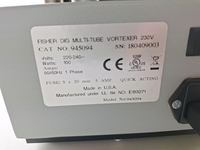 Used Fisher Digital Multi-tube Vortexer Mixer Shaker