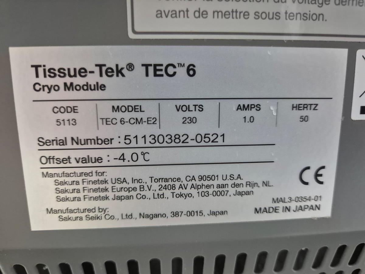 Used Sakura Tissue-Tek TEC 6 Embedding Console System