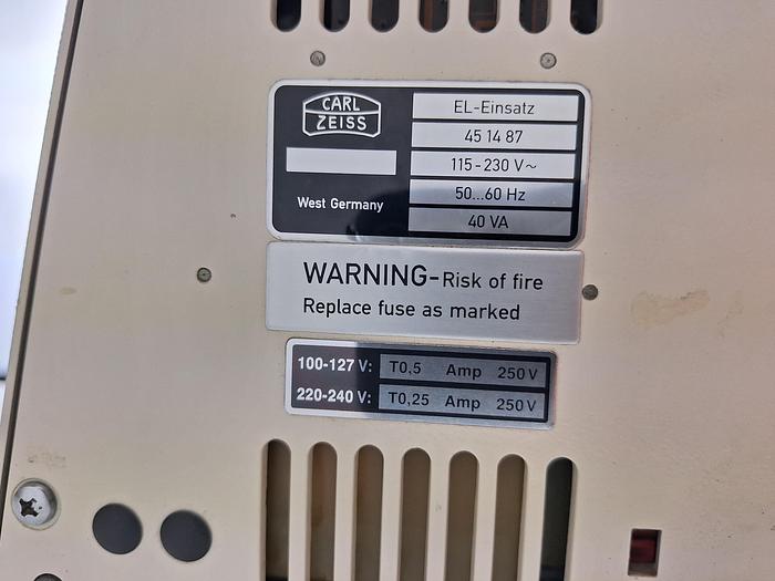 Used Zeiss Axioskop EL-Einsatz 5 Objectives Microscope