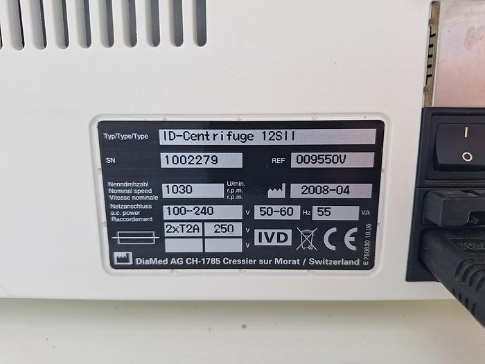 Used DiaMed 12 SII ID-Centrifuge