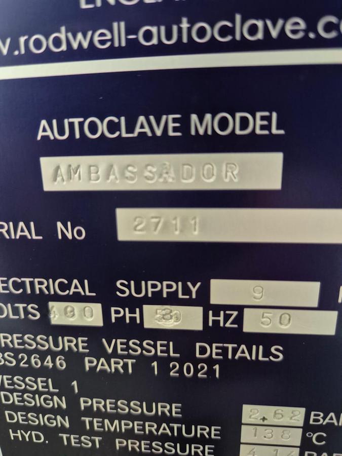 Used Rodwell Ambassador Autoclave