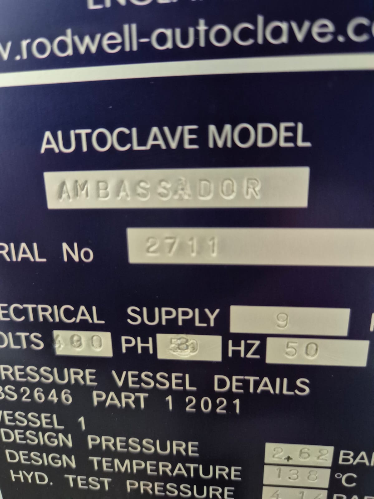 Used Rodwell Ambassador Autoclave