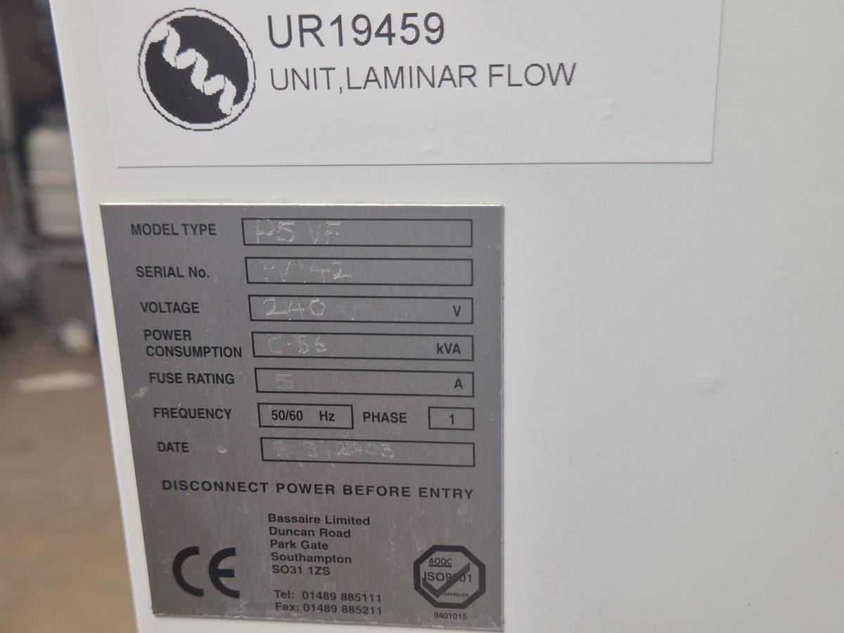 Used Basair P Laminar flow Safety Cabinet