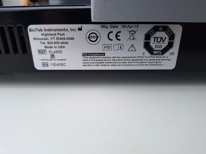 Used BioTek ELx800 Microplate Reader