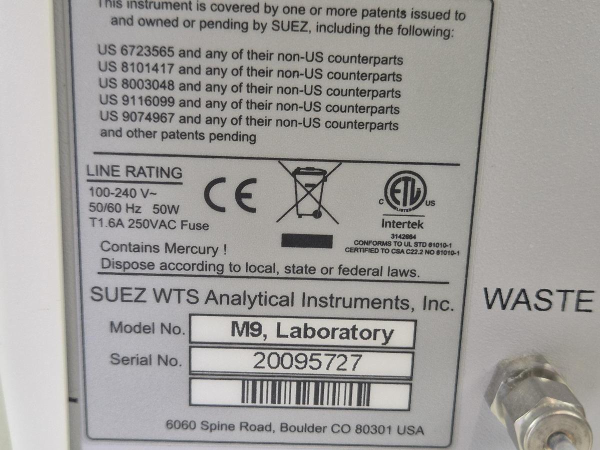 Used Sievers M9 TOC Analyser + Autosampler