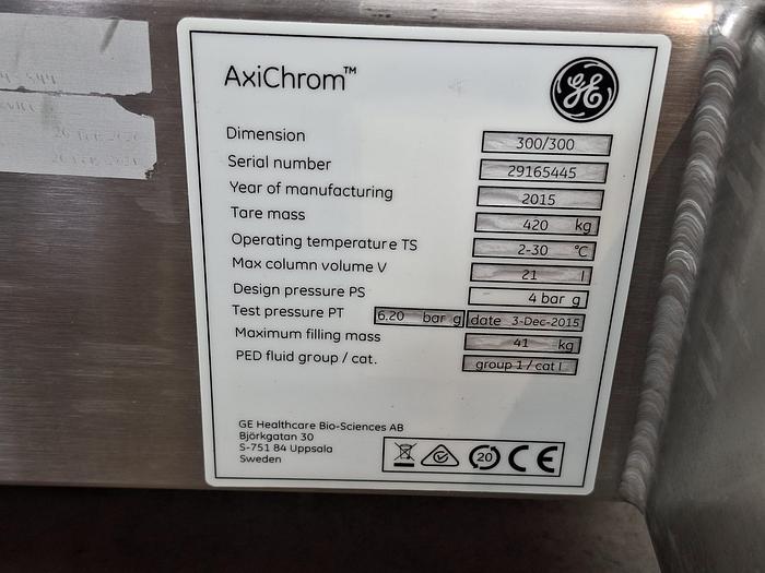 Used GE Axichrom Master 300-1000 Control Tower + GE AxiChrom 300/300 mm Chromatography Column
