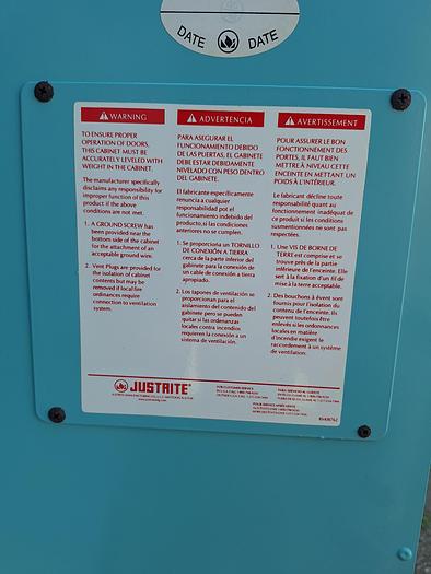 Used Justrite Acid and Corrosive Storage Cabinet