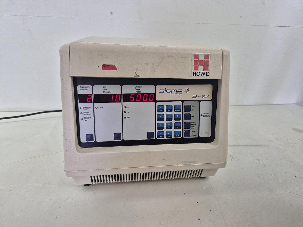 Used Sigma 2-15 Centrifuge + Accessories