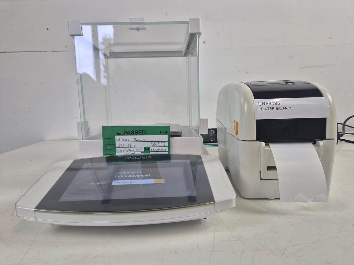 Used Sartorius MSA225-1CE-D1 Solent Scales + Cubis MCA623S Printer