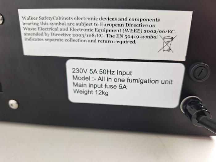 Used Walker Safety Cabiets All-In-One Fumigation Unit