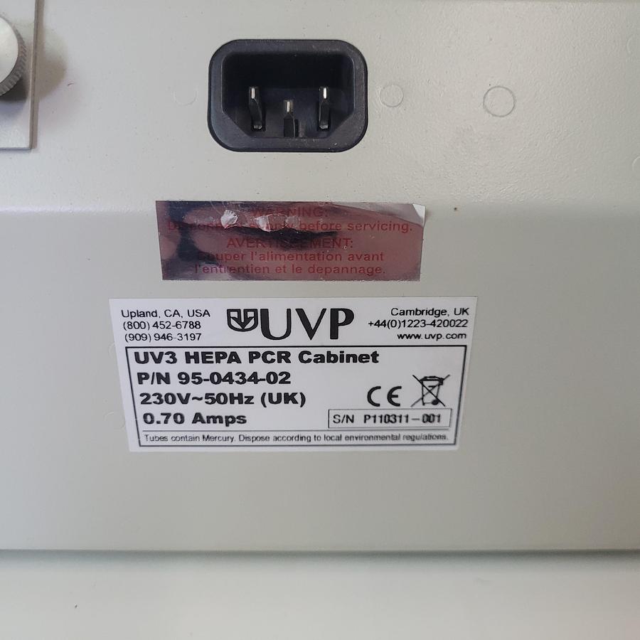 Used UVP UV3 Hepa PCR Cabinet