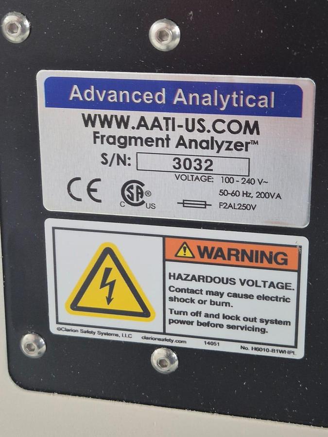 Used AATI Fragment Analyser Capillary Electrophoresis system