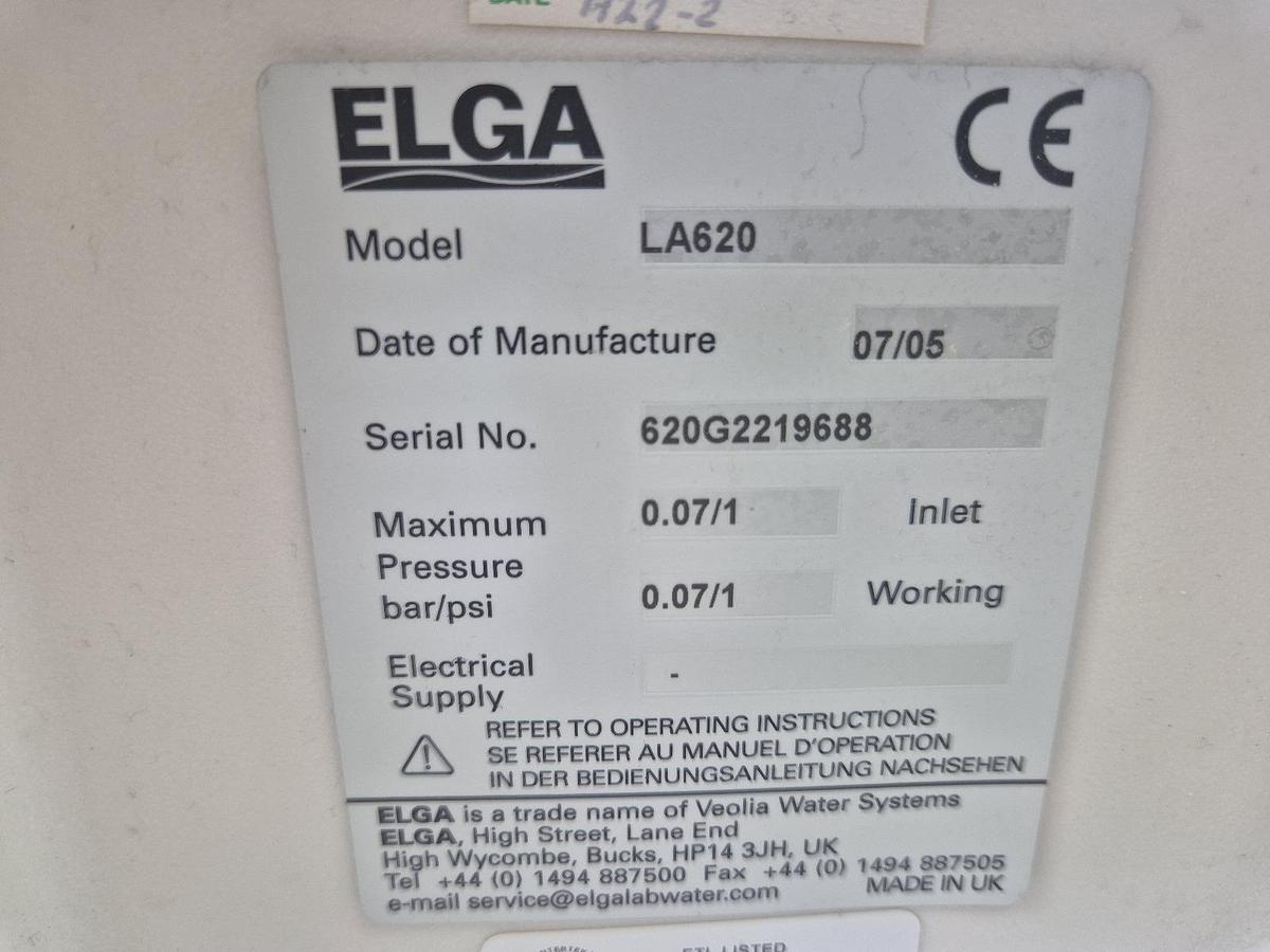 Used ELGA PURELAB DV 35 Storage reservoir docking vessel