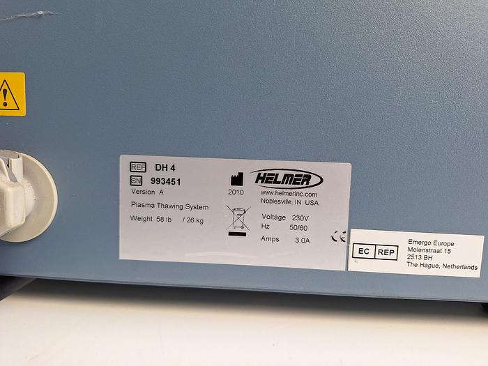 Used Helmer QuickThaw DH4 Plasma Thawing System