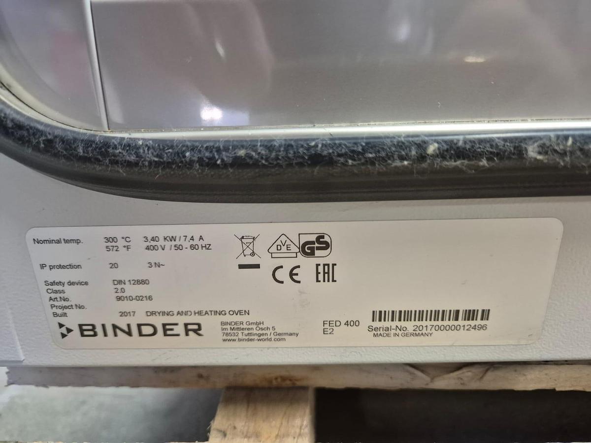 Used Binder Fed 400 Drying Heating Chamber