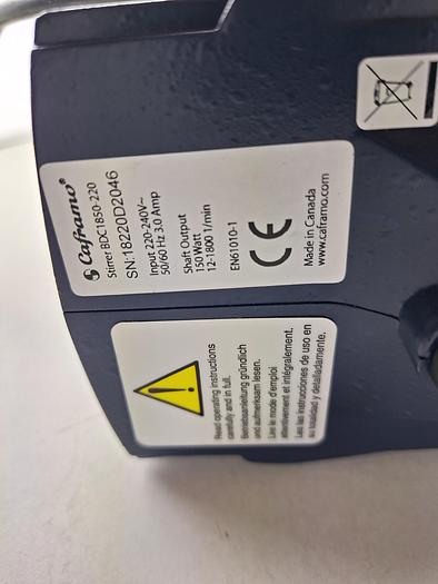 Used Caframo BDC1850-220 Overhead Stirrer