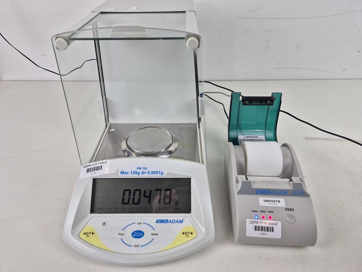 Used Adam Solent PW124 Analytical Balance + ATP Printer