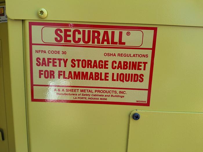 Used Securall Sustainable Gold Flammable Cabinet