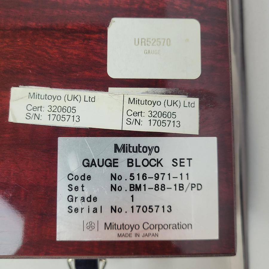Used Mitutoyo BM1-8-1B/PD Gauge Block Set