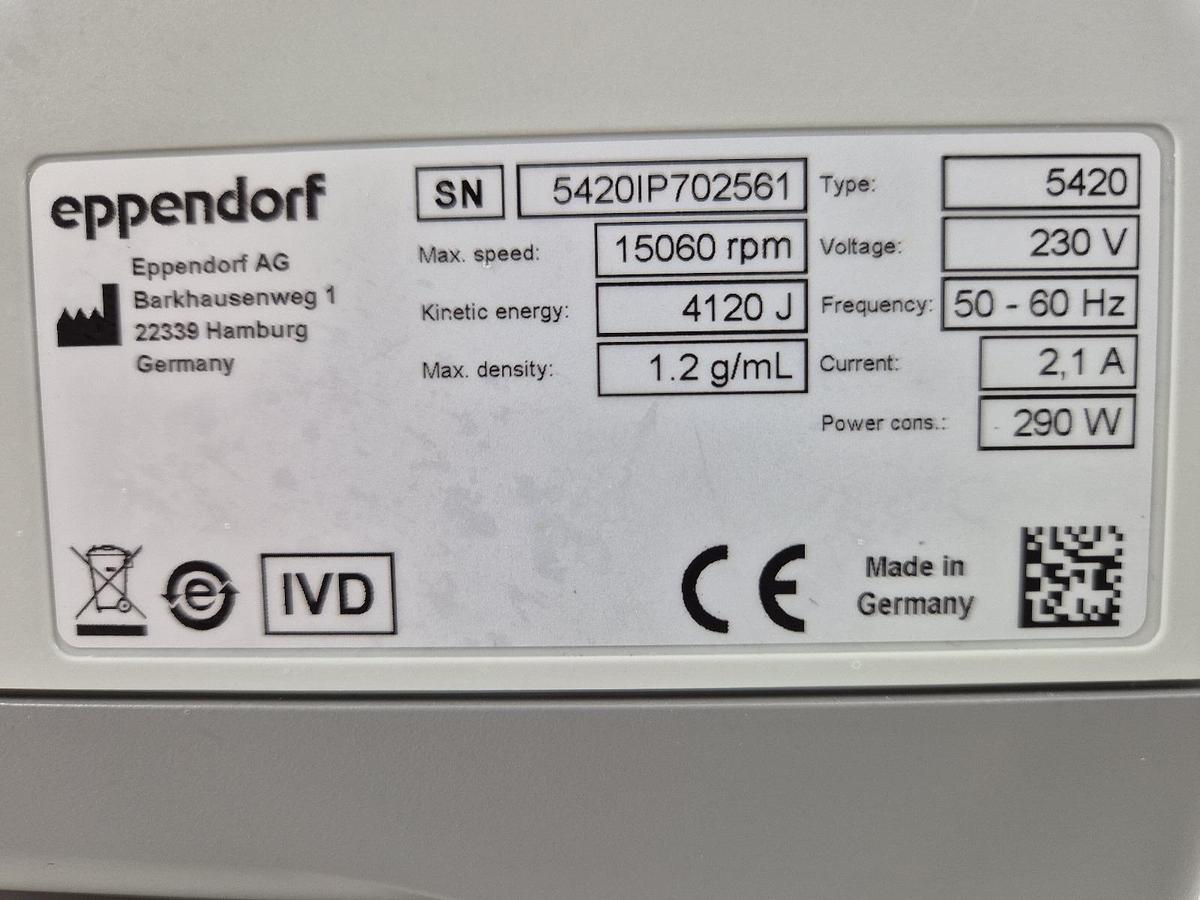 Used Eppendorf 5420 Centrifuge