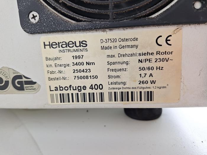 Used Heraeus Labofuge 400 Centrifuge 