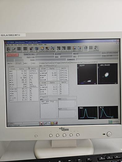 Used Sysmex XT-1800i Automated Hematology Analyzer