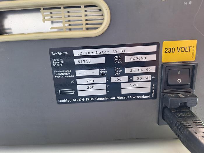 Used DiaMed 37 SI ID-Incubator