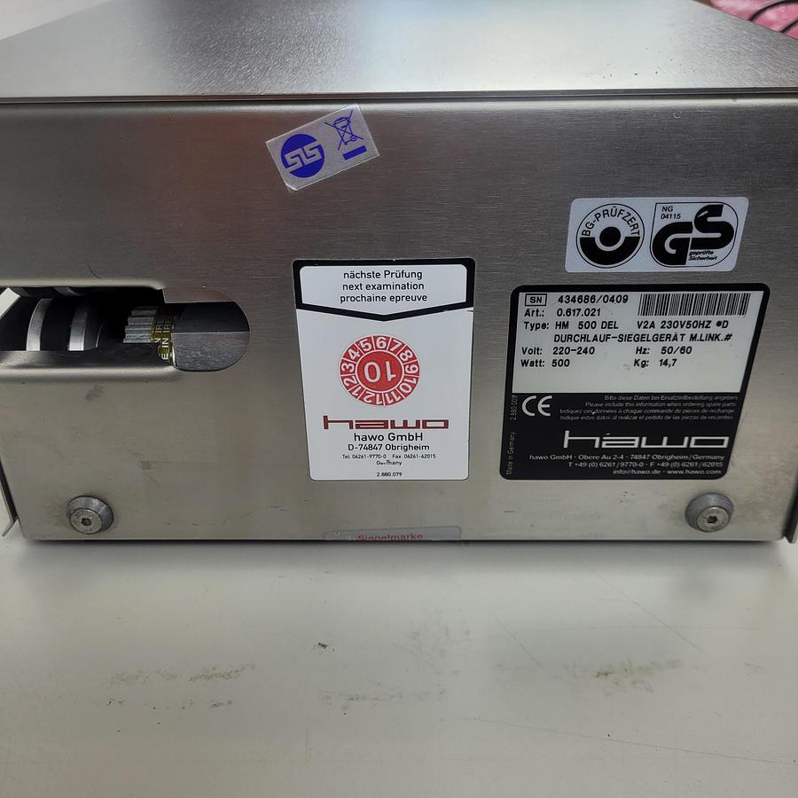 Used Hawo HM 500 DEL Rotary Heat Sealer