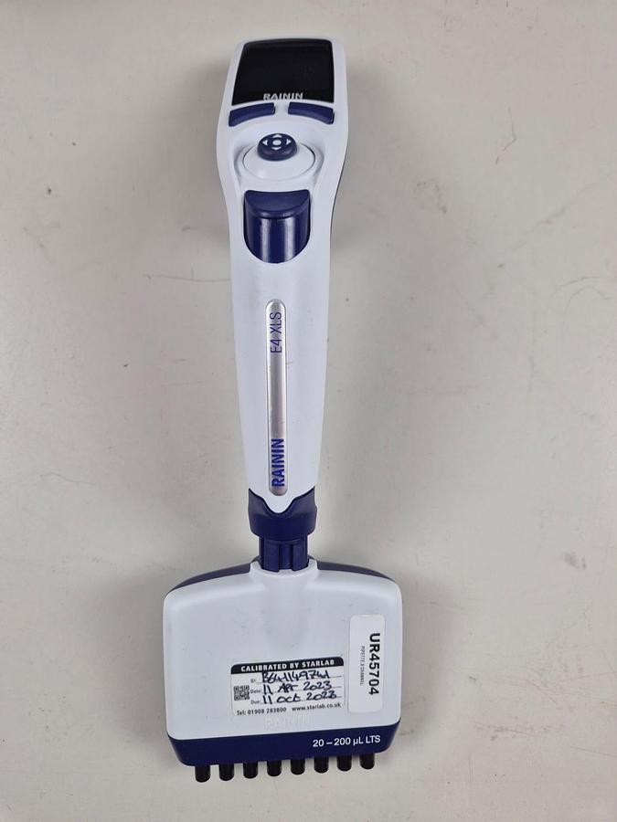Used Rainin LTS E4XLS, 5-50µL Multichannel Pipette 8