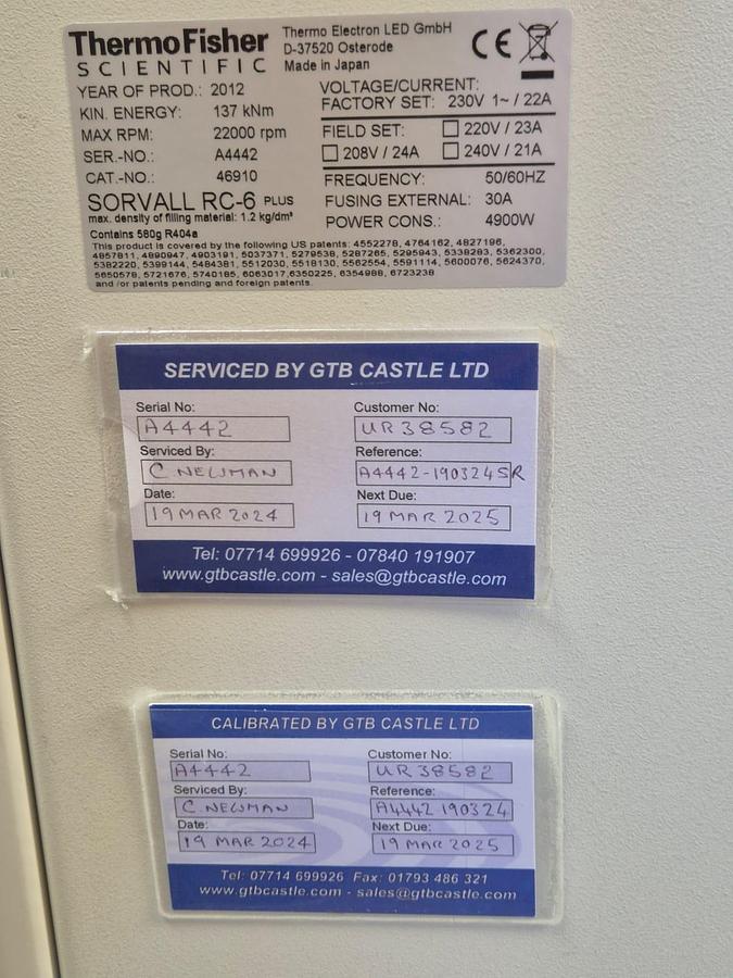 Used Thermo Fisher Scientific RC 3BP+ Centrifuge