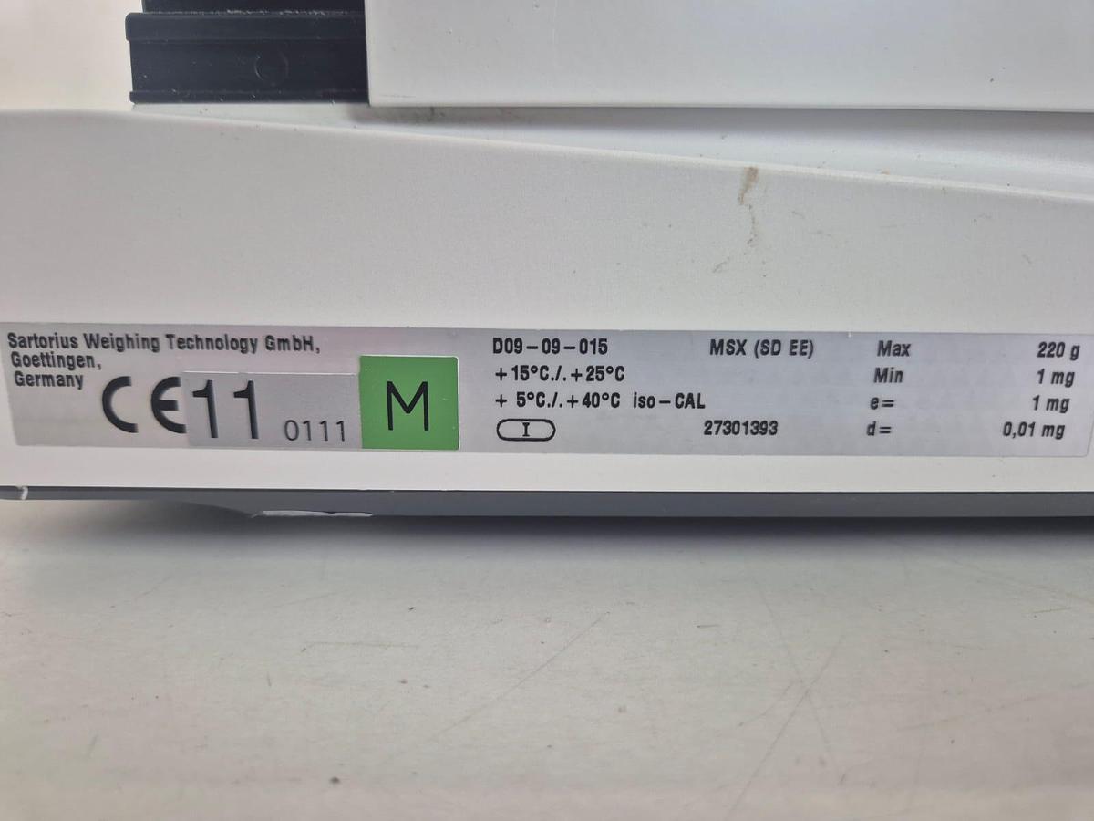 Used Sartorius MSA225S-1CE-D1 Solent Scales + Cubis MCA623S Printer